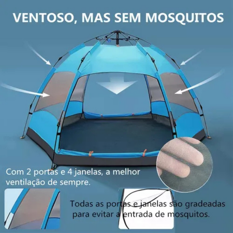 Barraca Impermeável Camping Iglu Tenda Acampamento 4 Pessoas