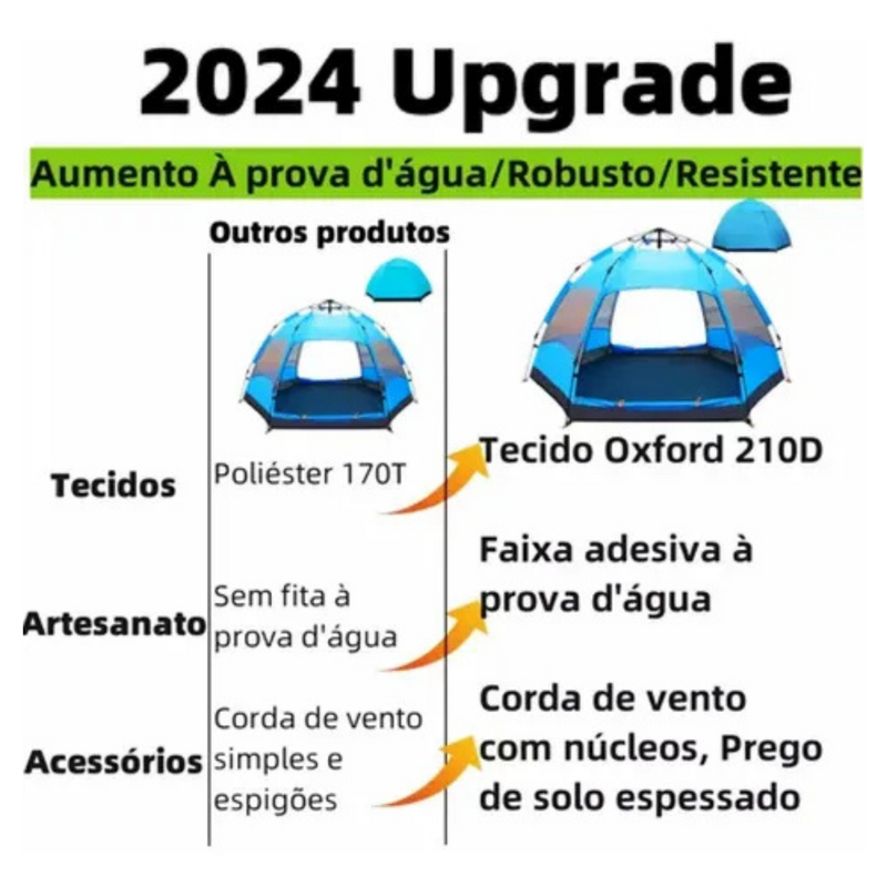 Barraca Impermeável Camping Iglu Tenda Acampamento 4 Pessoas