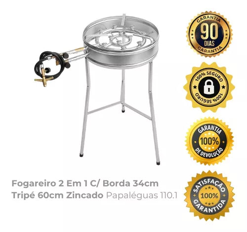 Fogareiro Gás com Chamas Regulável