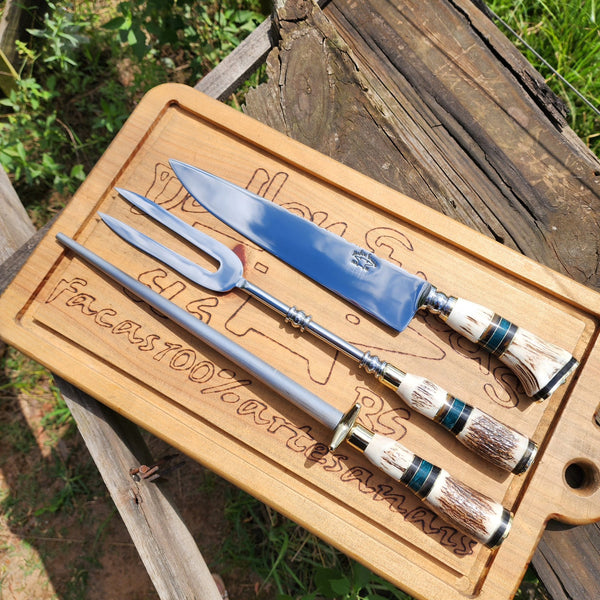 Kit de Churrasco Forjado em Inox