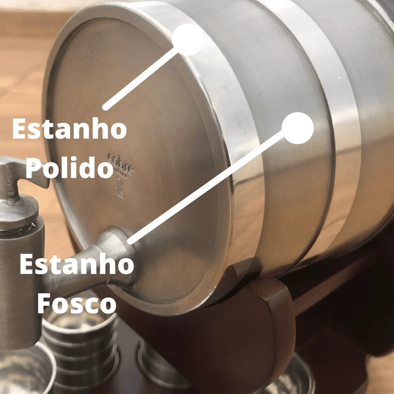 Barril de Estanho 1 Litro com Prato Giratório